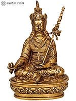 8" Guru Padmasambhava Brass Sculpture | Handmade Buddhist Deity Idol | Made in India