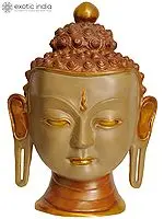 12" Lord Buddha Wall Hanging Mask In Brass | Handmade | Made In India