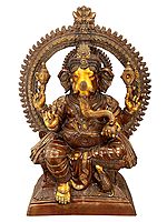 71" The Cosmic Glamour Of Lord Ganesha | Brass Statue | Handmade | Made In India