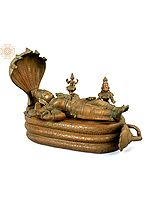18" Shesha-Shayi Lord Vishnu | Handmade | Madhuchista Vidhana (Lost-Wax) | Panchaloha Bronze from Swamimalai