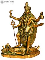 14" Goddess Kali In Brass | Handmade | Made In India