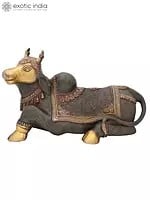 8" Nandi In Anticipation Of Shivaji's Presence In Brass | Handmade | Made In India