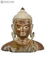4" The Buddha Bust In Brass - Tibetan Buddhist Statue | Handmade | Made In India