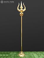 Large Size Shiva''s Trishul (Trident) with Stand In Brass