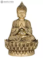 11" Lord Buddha in Namaskara Mudra - Thousand Buddha Wall In Brass | Handmade | Made In India