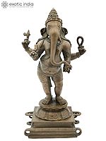 13" Fine Standing Chaturbhujadhari Ganesha | Handmade | Panchaloha Bronze | Made In South India