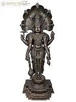 77" Superfine Shri Satyanarayan (Incarnation of Vishnu) from Swamimalai | Panchaloha Bronze Statues