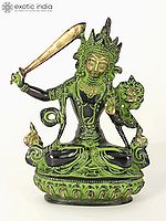 6" Tibetan Buddhist Deity Manjushri in Brass | Handmade | Made In India
