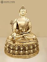 36" Brass Large Tibetan Buddhist Buddha In Brass | Handcrafted In India