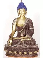 13" Tibetan Buddhist God Medicine Buddha In Brass