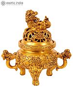 7" Dragon Incense Burner in Brass | Handmade | Made in India