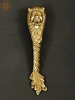 9" Brass Lion Face Door Handle