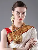 Shri Padmanabha Necklace with the String of Lakshmi Ji (South Indian Temple Jewelry)