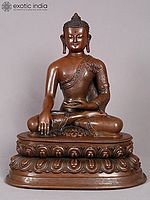 12" Shakyamuni Buddha Copper Statue from Nepal | Nepalese Lord Buddha Idol