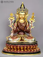 24" Maitreya Buddha Copper Idol from Nepal | Tibetan Buddhist Deity Statue
