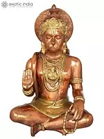 11" Blessing Hanuman Brass Statue | Hindu God Figurine