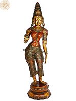 44" Large Size Devi: The Manifestation of Primordial Female Energy In Brass