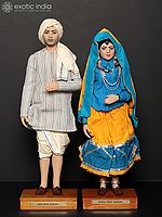 17" Man and Woman from Haryana | Traditional Handmade Dolls