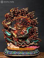 Tibetan Buddhist Two-Armed Mahakala Copper Sculpture - Made in Nepal