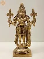 5" Lord Vishnu in His Narasimha Avatar in Brass | Handmade | Made In India