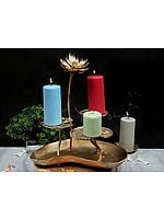 16" Designer Sunflower and Lotus Leaf Lamp in Brass | Handmade | Made In India