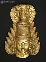 Goddess Mariamman Wall Hanging Mask in Brass (Multiple Sizes)