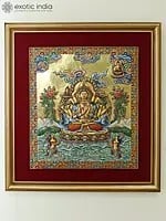 Tibetan Buddhist Namsangati Wall Hanging Thangka Frame Glitted In Copper