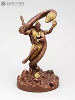 6" Small Dancing Lord Shiva with Vasuki Naag | Brass Statue