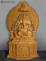 75" Super Large Finely Carved Ten Armed Panchamukhi Lord Ganesha in Wood
