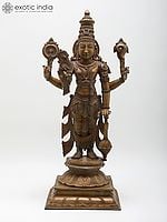 27" Superfine Lord Vishnu Panchaloha Bronze Idol from Swamimalai | Madhuchista Vidhana (Lost-Wax)