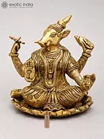 6" Small Blessing Lord Varaha In Brass | Handmade | Made In India