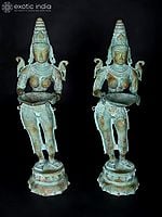 44" Deep Lakshmi Pair | Brass Statues