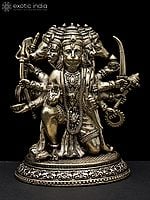 3" Small Superfine Sitting Panchamukhi Lord Hanuman | Brass Statue