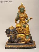 Lord Indra Seated on Airavat | Brass Statue
