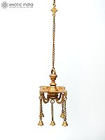 6" Four Wicks Designer Lamp with Dangling Bells