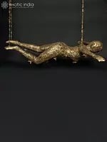 65" Brass Idol Of Flying Lady Figure For Roof