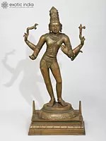 24" Lord Shiva as Pashupatinath | Madhuchista Vidhana (Lost-Wax) | Panchaloha Bronze from Swamimalai