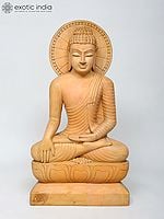 24" Bhumisparsha Buddha | Wood Carved Statue