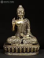 Small Superfine Lord Buddha Seated in Vitark Mudra | Brass Statue