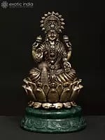 3" Small Brass Superfine Blessing Goddess Lakshmi on Jade Base