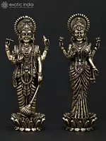 Superfine Standing Vsihnu - Lakshmi Pair | Brass Statues