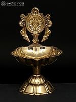 3" Small Brass Chakra Lamp | Ritual Item
