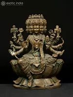 5" Small Five Headed Lord Vishwakarma | Madhuchista Vidhana (Lost-Wax) | Panchaloha Bronze from Swamimalai
