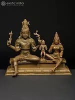 7" Lord Shiva as Somaskanda | Madhuchista Vidhana (Lost-Wax) | Panchaloha Bronze from Swamimalai