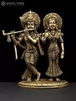 10" Radha Krishna In Brass | Handmade | Made In India