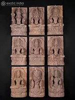 18" Navagraha Set | Set of Nine Khondalite Stone Statues | Made In Orissa