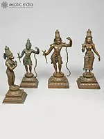 Lord Rama, Sita, Lakshmana, and Hanuman Bronze Statues | Panchaloha Art
