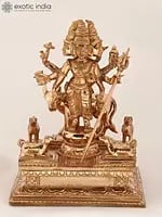 8" Lord Dattatreya Statue in Bronze