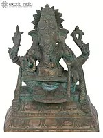 7" Yoga Ganapati Bronze Statue | Madhuchista Vidhana (Lost-Wax) | Panchaloha Bronze from Swamimalai