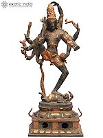26" Tripurantaka Shiva Brass Sculpture | Handmade Home Temple Idol